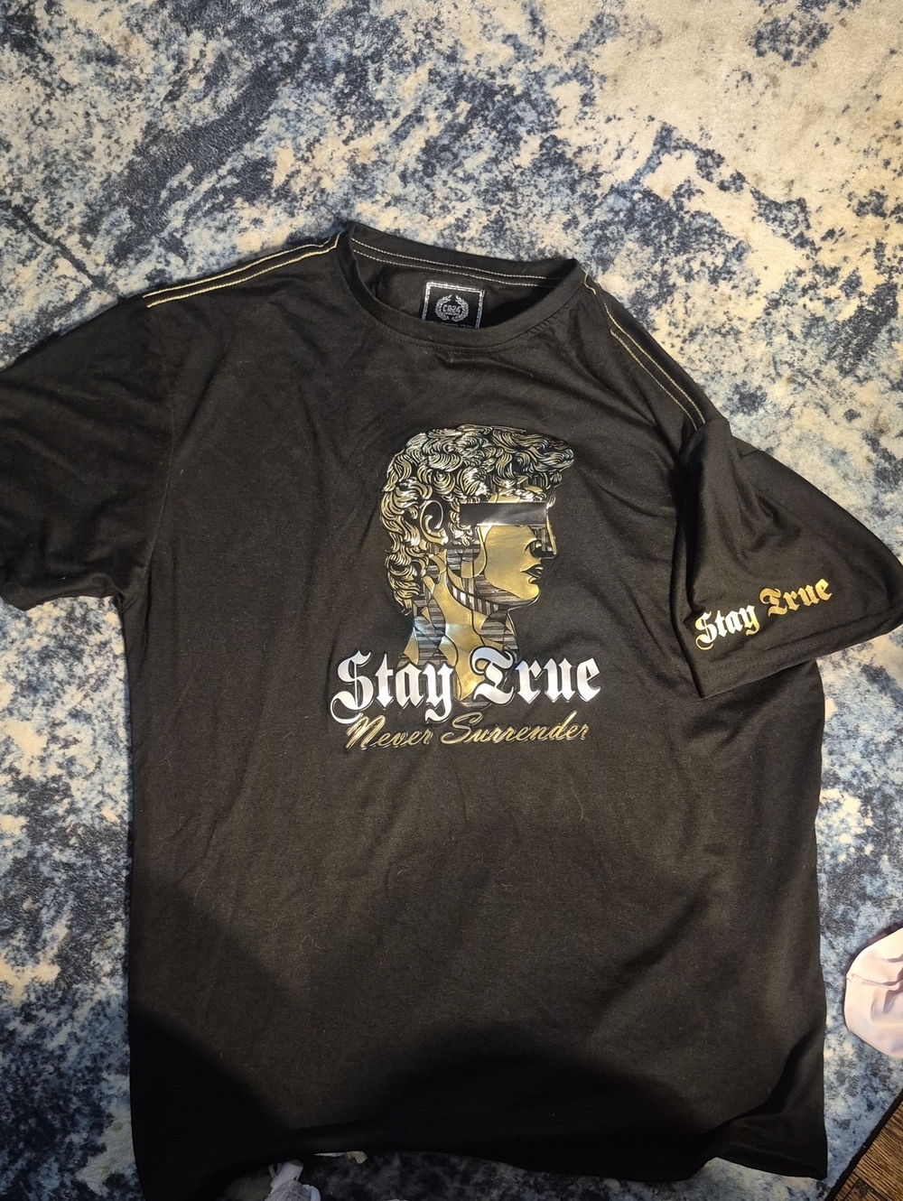Stay True Never Surrender Black Graphic Men’s T‑Shirt